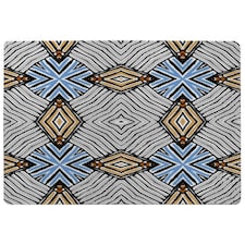Abstract geometric roughly hatched shapes colored with hand drawn brush stokes (Rug) Multi | Large: 140x200cm