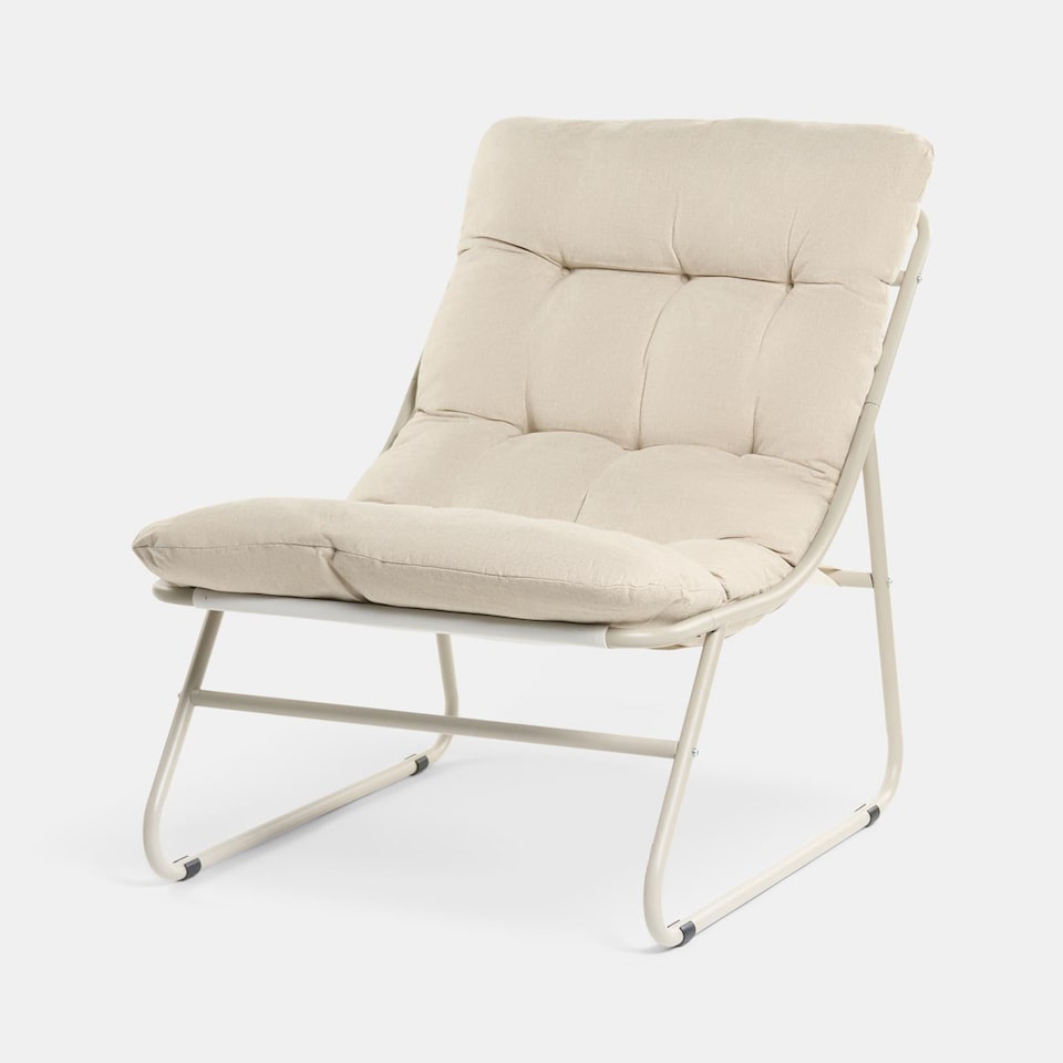 image 1 of OHS Mykonos Bistro Set Outdoor Table Chair Garden Patio Furniture | Cream | Natural