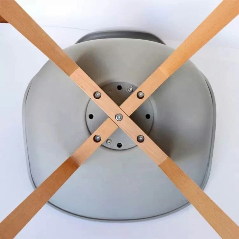 image 1 of 5PCs Dining Set - a Black Halo Dining Table & Set of 4 Lorenzo Tulip Chairs with Padded Seat | Grey