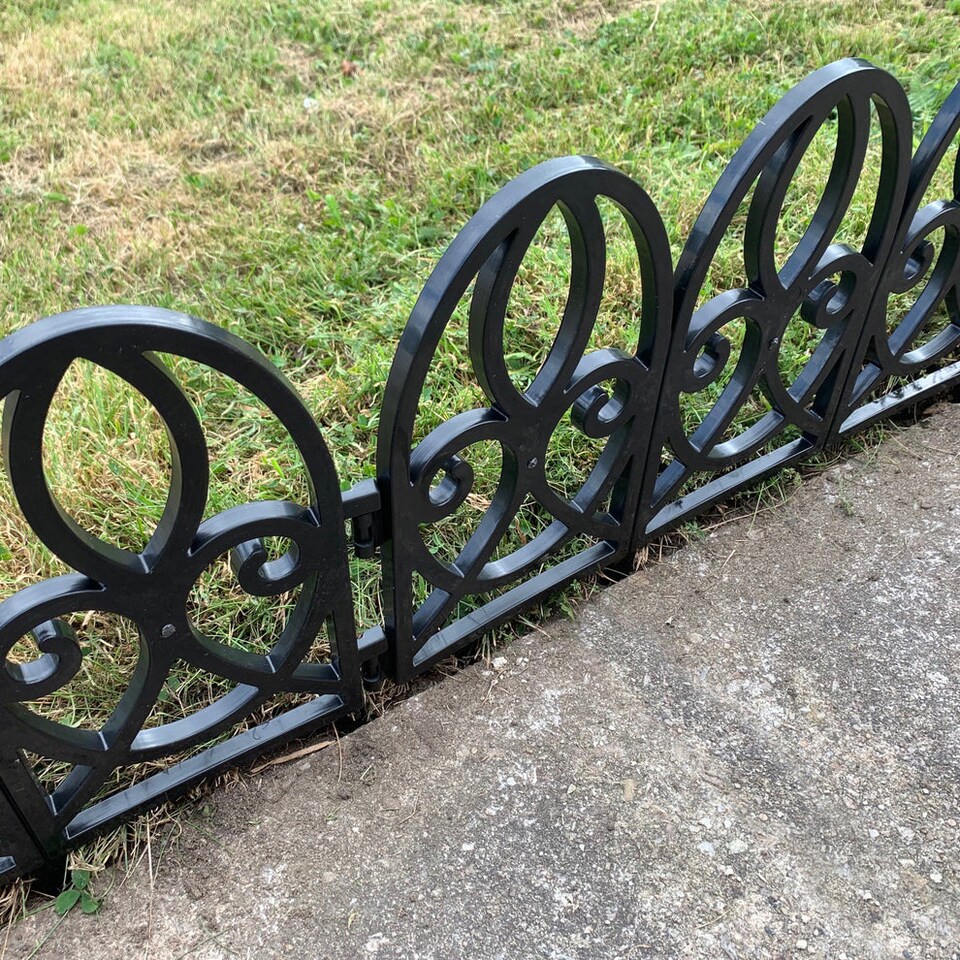 image 1 of Traditional Black Plastic Garden Lawn Edging (56cm x 30cm) - 5 Panels