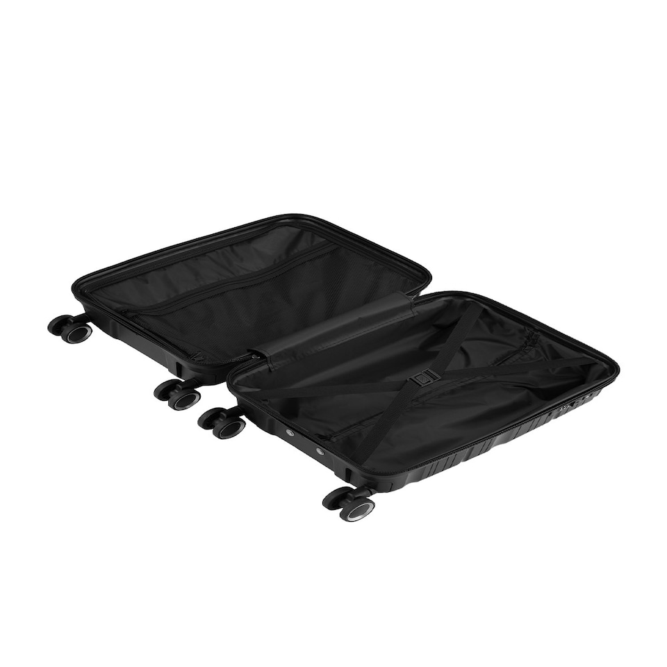 image 1 of Living and Home 4 Wheels Lockable Travel Suitcase Set of 4 - Black 28+24+20+14 Inch Black | Large