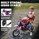 image 9 of HOMCOM 24V Kids Electric Motorbike with Twist Grip Throttle, Music, Horn, 12 Pneumatic Tyres, Max Speed 16kmithh, for Ages 8-12 Years - Pink