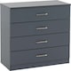 image 1 of Dakota 4 Drawer Chest Grey | Dark Grey