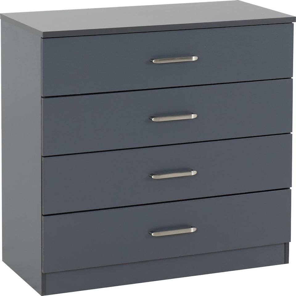 image 1 of Dakota 4 Drawer Chest Grey | Dark Grey