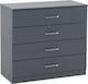 image 1 of Dakota 4 Drawer Chest Grey | Dark Grey