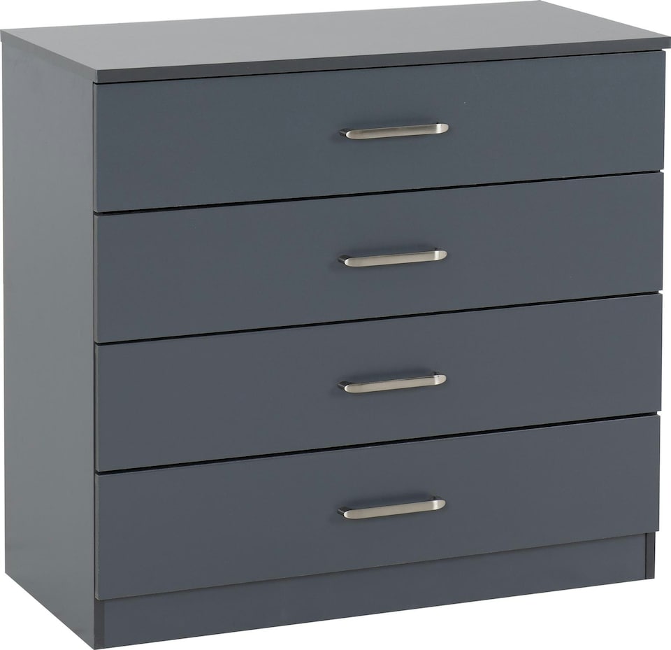 image 1 of Dakota 4 Drawer Chest Grey | Dark Grey