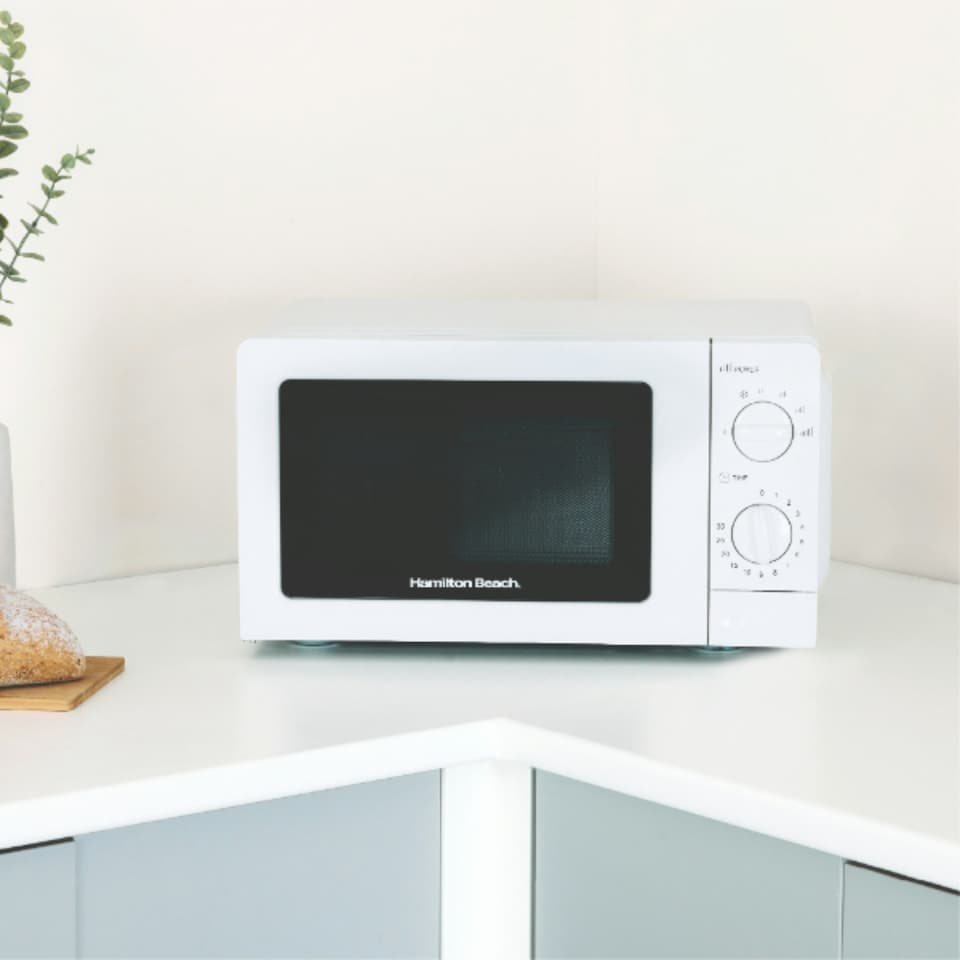 image 1 of Hamilton Beach 1.7L Kettle, 2 Slot Toaster, Coffee Machine & 20L, 700W Microwave Set - Ella Collection - White