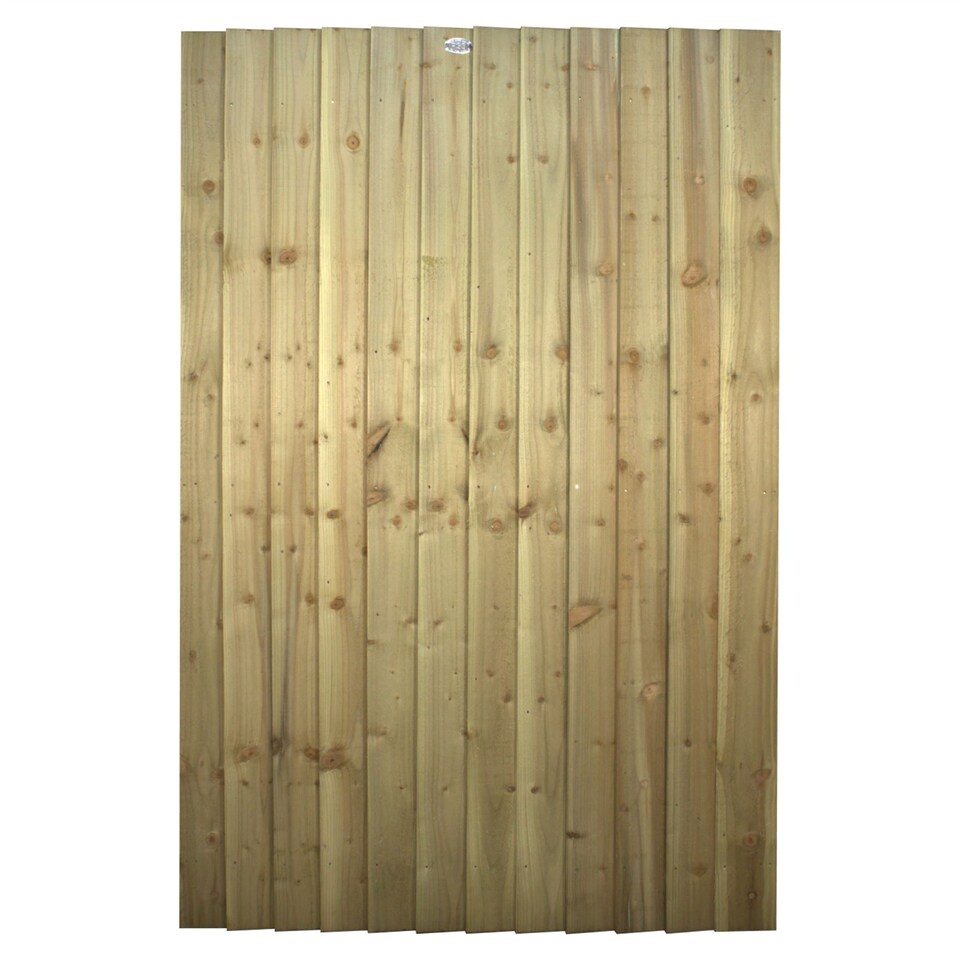 image 1 of Flat Top Wooden Garden Gate 6ft x 4ft Feather Edge Semi-Braced Treated Door