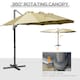 image 3 of Outsunny 4.5m Double Garden Parasol Garden Umbrella with Crank Khaki