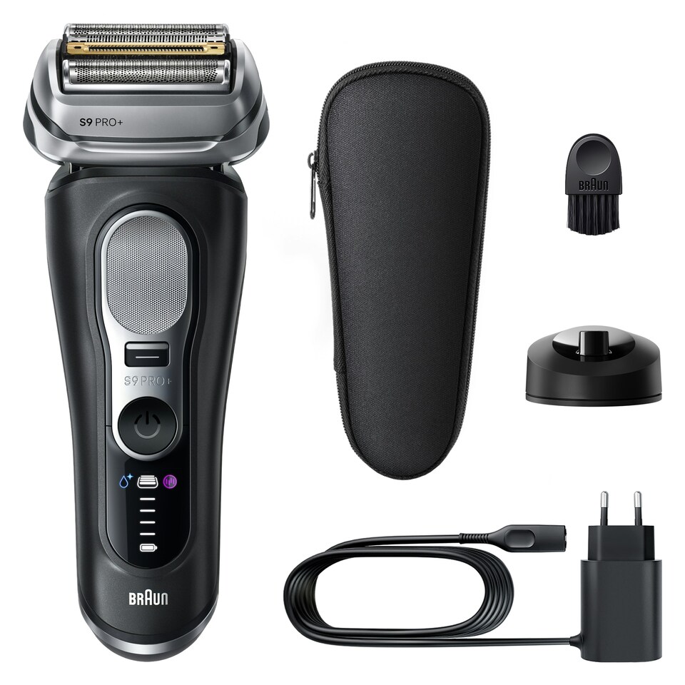 image 1 of Braun Series 9 PRO+ Electric Shaver, Pro SensoAdapt, Charging Stand, 9610S, Black