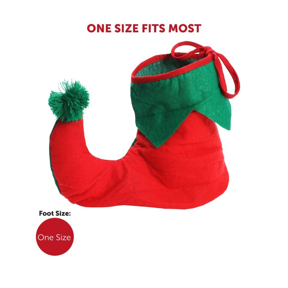image 1 of Elf Costume with Boots & Striped Tights | Multi | M