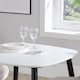 image 2 of Aspen Square Dining Table - Compact Table with Wood-Effect or Sintered Stone Top and Black Tapered Legs | White | White | Small | 1