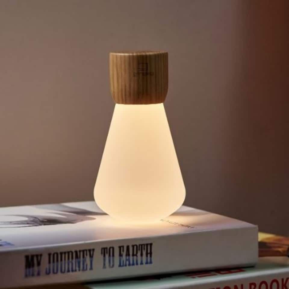 image 1 of Gingko Mini Pentagon Desk Bulb Light in Natural Wood N/A | White Ash