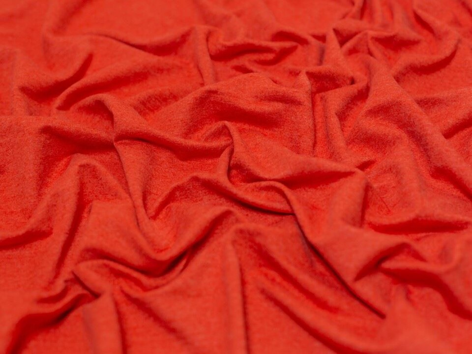 Minerva Core Range Orange Medium Loop Back French Terry Stretch Knit Fabric for Dressmaking, 150cm / 59" Wide - per metre