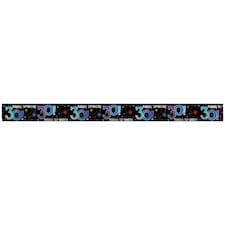 Amscan Repeat Print 30th Birthday Banner - Black/Multicoloured - One Size