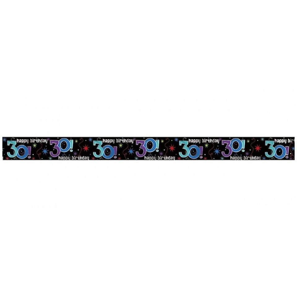 Amscan Repeat Print 30th Birthday Banner - Black/Multicoloured - One Size