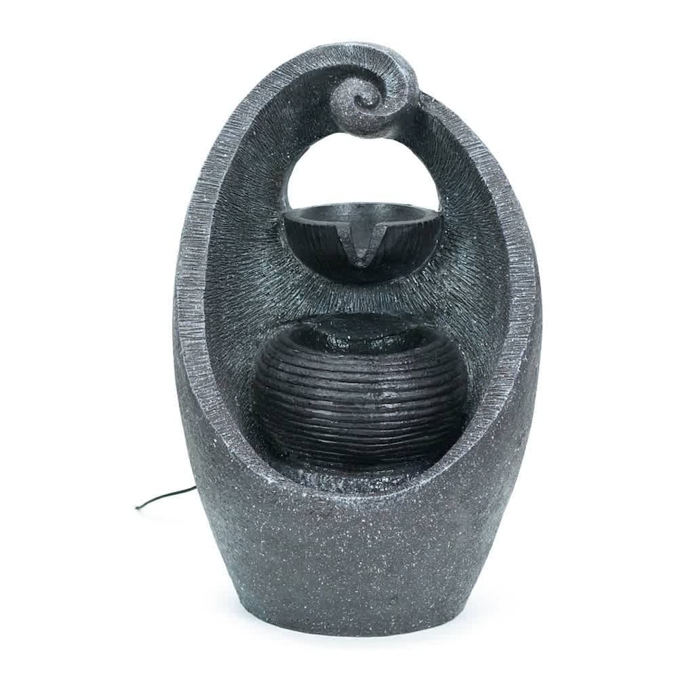 image 1 of ValueLights Swirl Outdoor Solar Decorative Water Fountain