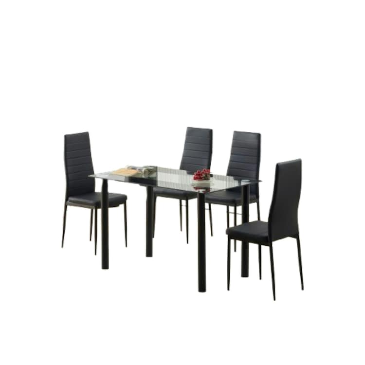 5 Piece Modern Glass Dining Set