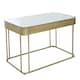 image 3 of Interiors by Premier Mirrored Glass Top Coffee Table, Gold‑Finish Stainless Steel Frame with Decorative Textured Border Gold