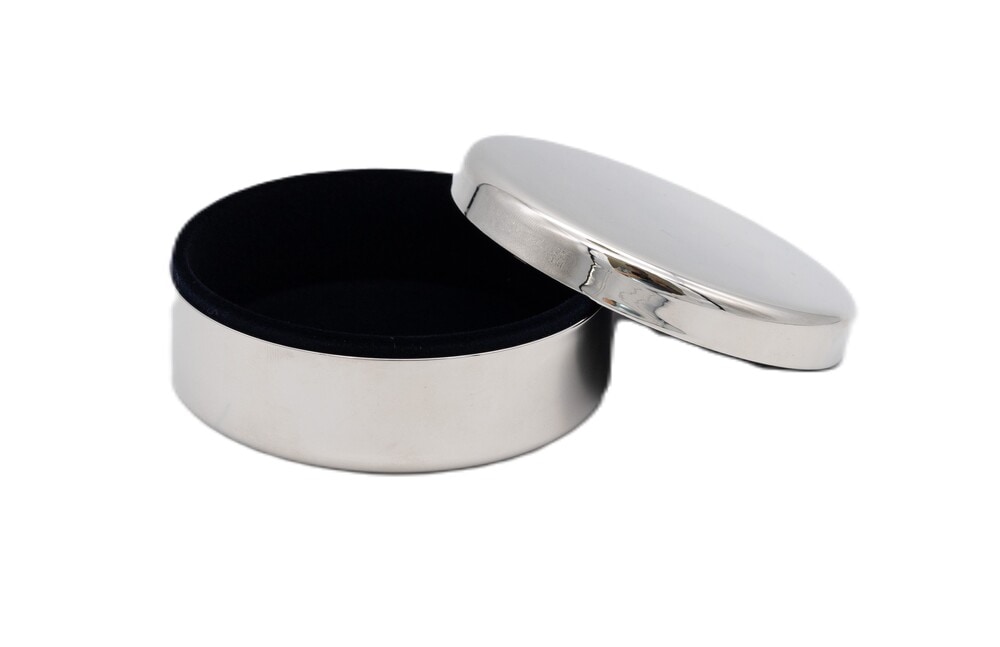 Silver Editions Round Jewellery Box in Silver