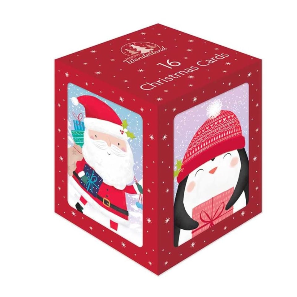 image 1 of Box of 16 Cute Character Design Christmas Cards
