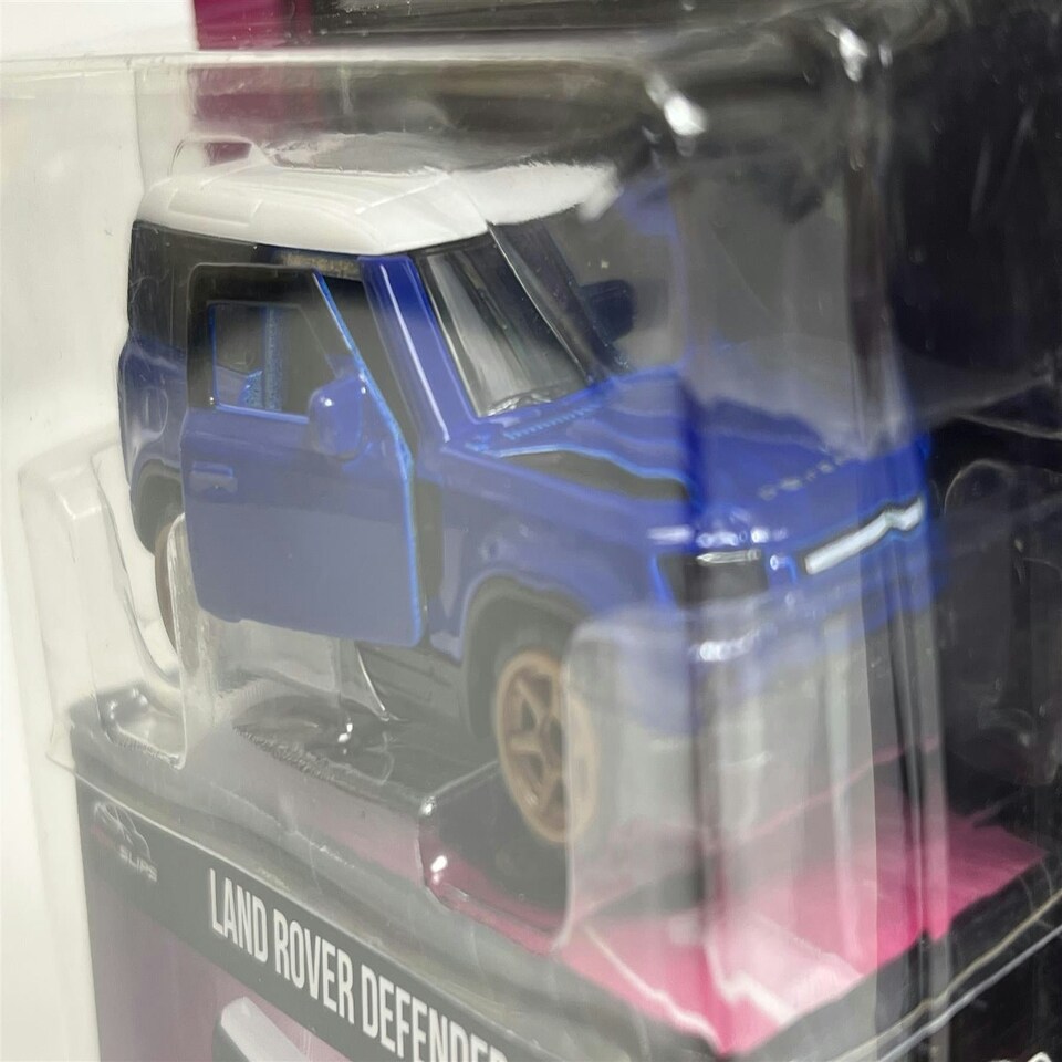 image 1 of Land Rover Defender 90 Blue 1:64 Scale Pink Slips Jada 213291000