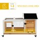 image 2 of PawHut Rabbit Hutch, Guinea Pig Cage with Wheels, Outdoor/Indoor, Yellow