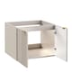 image 1 of Wall Hung Vanity Unit 600mm Bathroom Cabinet Ribbed Beige White Countertop Cara