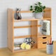 image 2 of HOMCOM Desk Organiser Desktop Bookshelf 180 Degree Rotatable 2 Drawers Bamboo