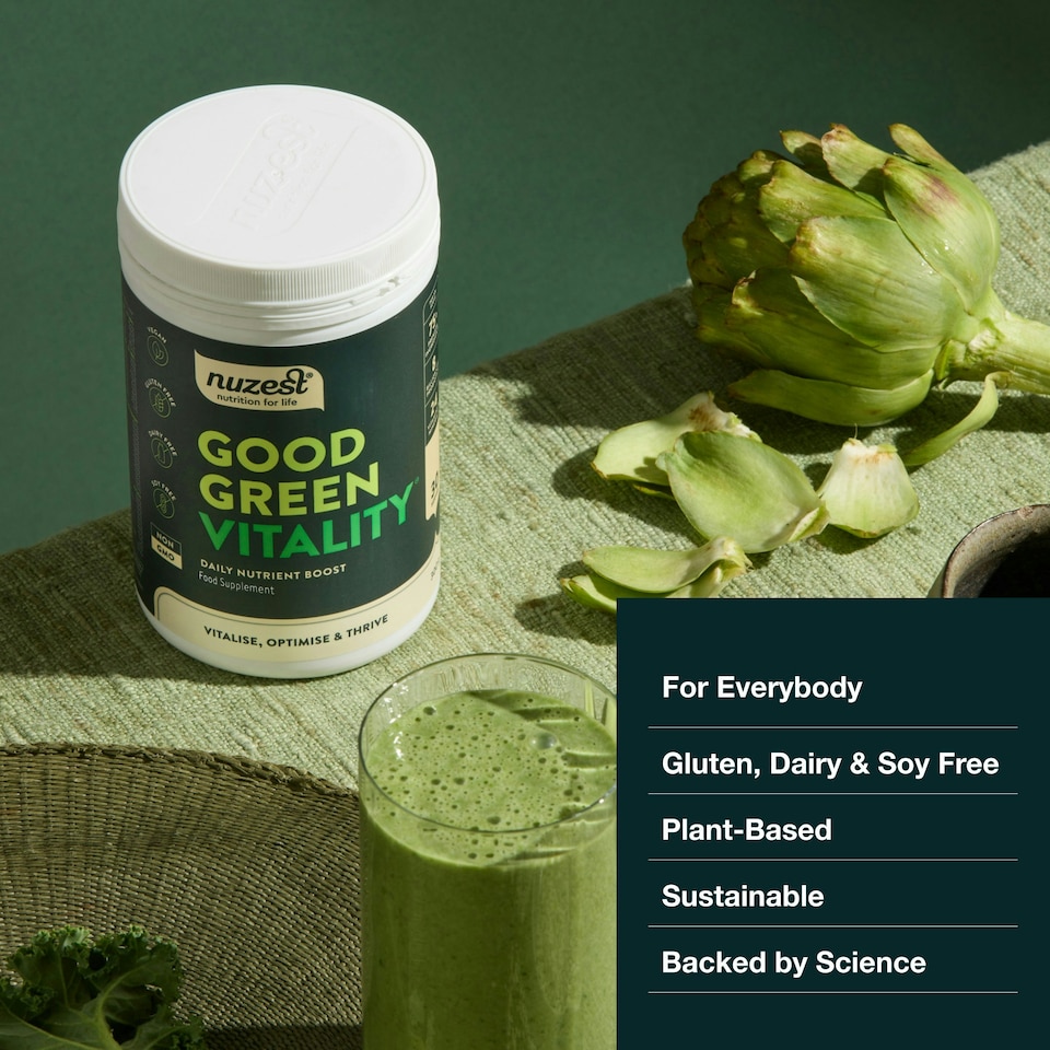 image 1 of Good Green Vitality – Vitamins, Minerals & Superfoods – Vegan Multivitamin Greens Powder - Gluten Free - Dairy Free - 750g - 75 Servings