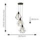 image 3 of ValueLights Diablo Geometric 3 Drop Cluster Matte Black Ceiling Pendant Light with Bulbs Black