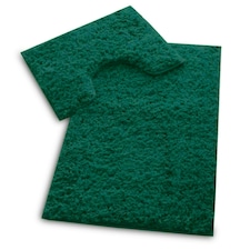 VELVETIO Bath Mats & Pedestal Mat Set Anti Slip Super Soft Water Absorbent Green | Teal