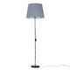 image 1 of ValueLights Charlie Black Floor Lamp Grey Taper Shade and Bulb