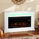 image 1 of HOMCOM 48"/121 cm Electric Fireplace with Realistic Flame Effect & 5 Brightness Levels, 1000W/2000W Inset Electric Fire and Mantel Reach up to 30 m² Space with Remote & Timer for Living Room, White