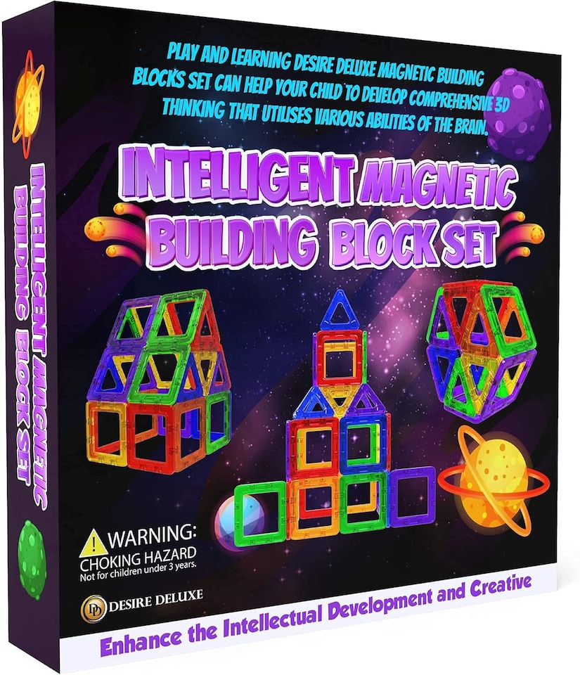 image 1 of Magnetic Blocks Building Tiles Montessori Toys Preschool Construction Set Magnets for Kids Learning Toddler Toys for Boys Girls 40pc