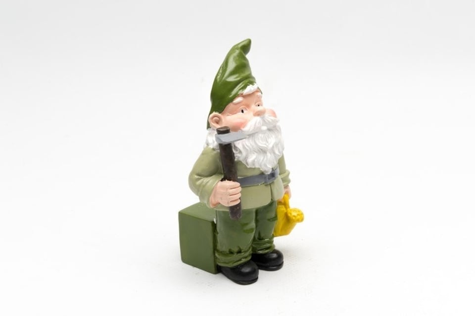 image 1 of Standing Gnome With Watering Can Plant Pot Feet - Set of 3 - L5 x W5.5 x H12 cm | Green