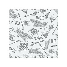 Tribal Feathers Arrows And Diamonds Splash Back | White