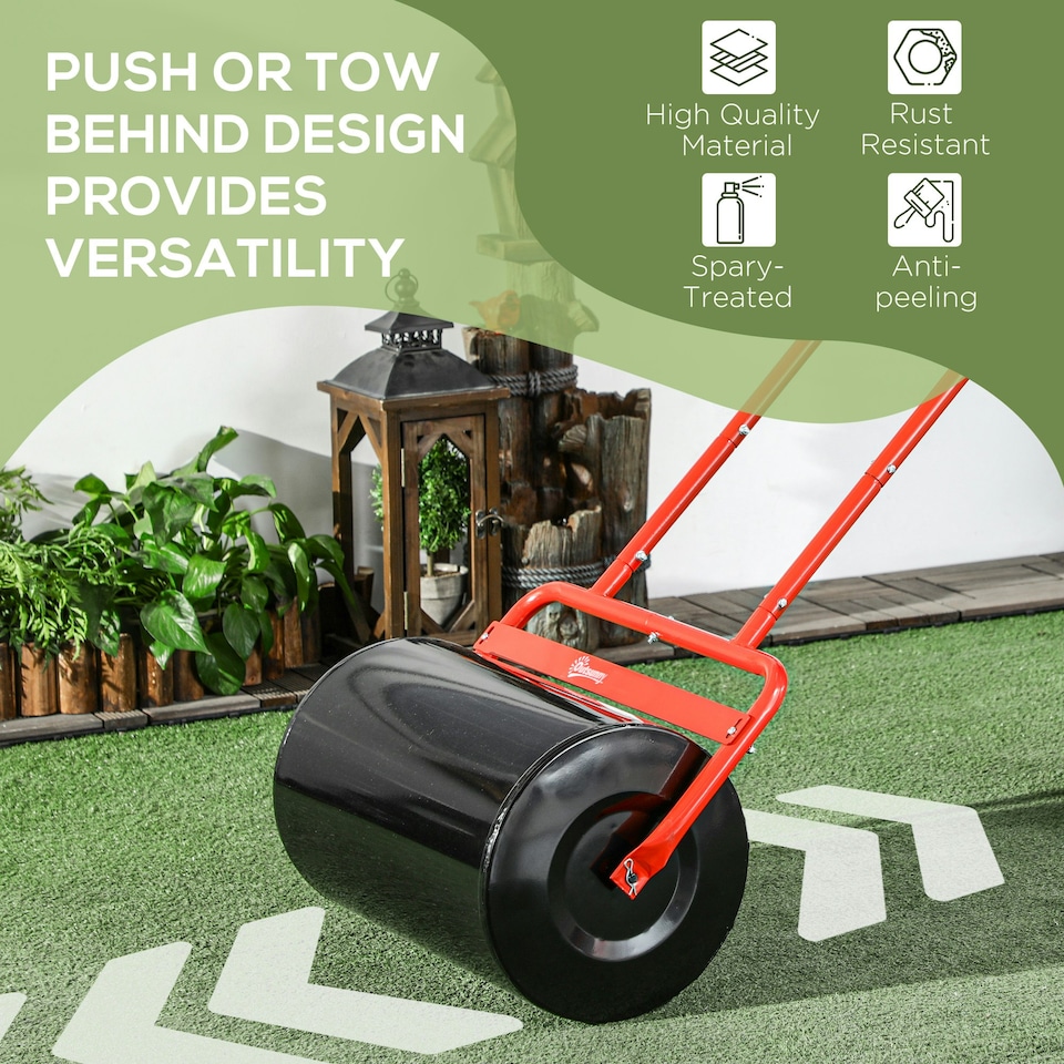 image 1 of Outsunny Combination Push w/ 38L Sand or Water Garden Red