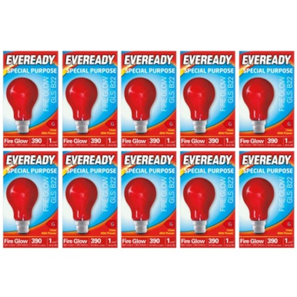 image 1 of Eveready B22 GLS 40W 1950k Fireglow Red Light Bulb  - Pack of 10