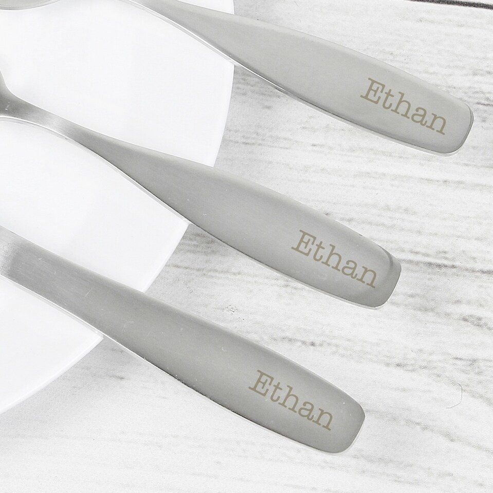 image 1 of Personalised 3 Piece Cutlery Set