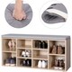 image 6 of 10-Compartment Shoe Storage Bench Cabinet with Cushion Seat, Oak Colour
