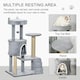 image 5 of PawHut 100cm Cat Condo Tree Tower with Scratching Post, Perch, Light Grey