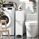 image 2 of SoBuy Narrow Bathroom Cabinet with Wheels, White, 7.9x29.5x23.6 in, 18 kg - BZR111-W