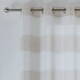 image 2 of Pair of Santorini Natural Linen Look Stripe Panels with Eyelet Header 137CM