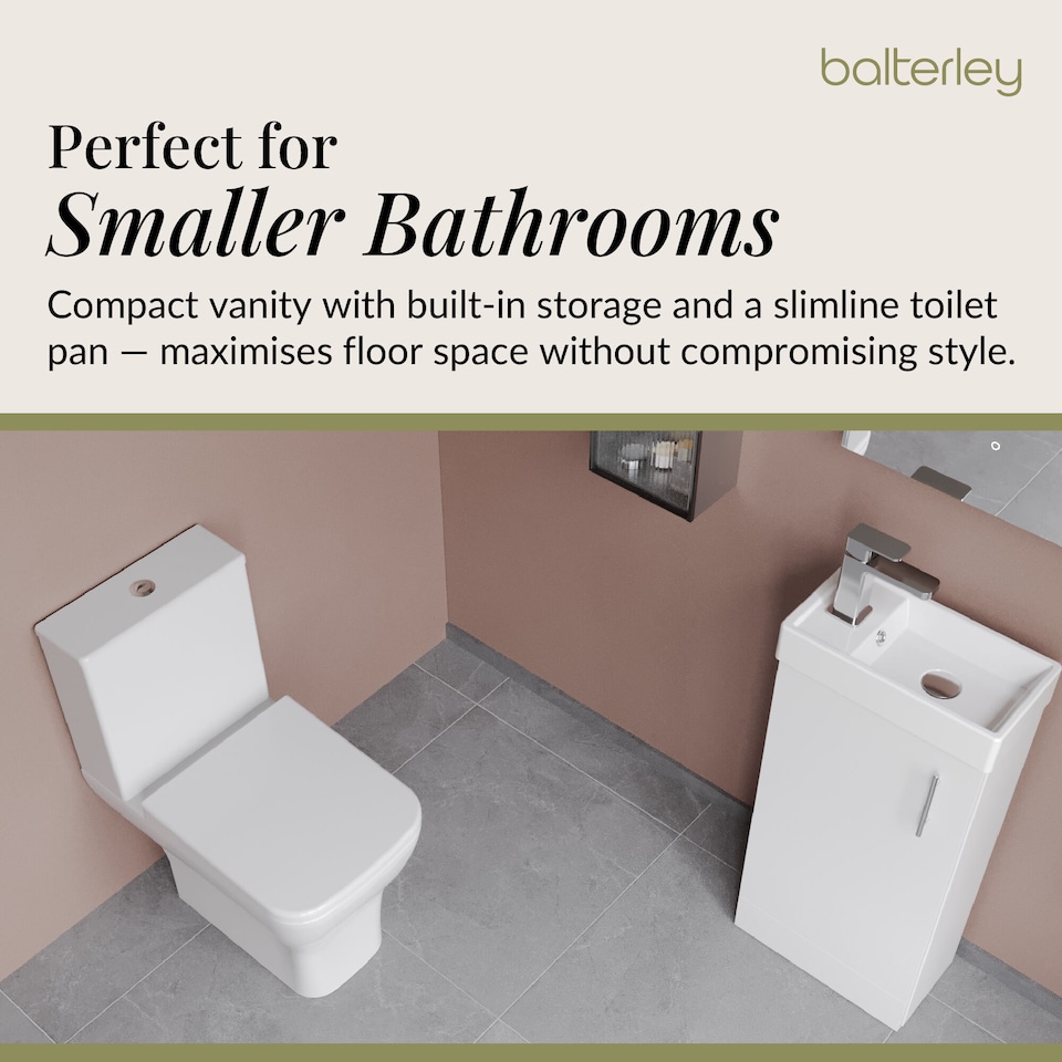 image 1 of Balterley Vanity Basin Unit, Tap, and Toilet Set | White | Gloss White | 781.0000 x 400.0000 x 222.0000mm