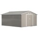 image 1 of Outsunny 13 x 11ft Garden Shed Storage with Foundation Kit & Vents Light Grey