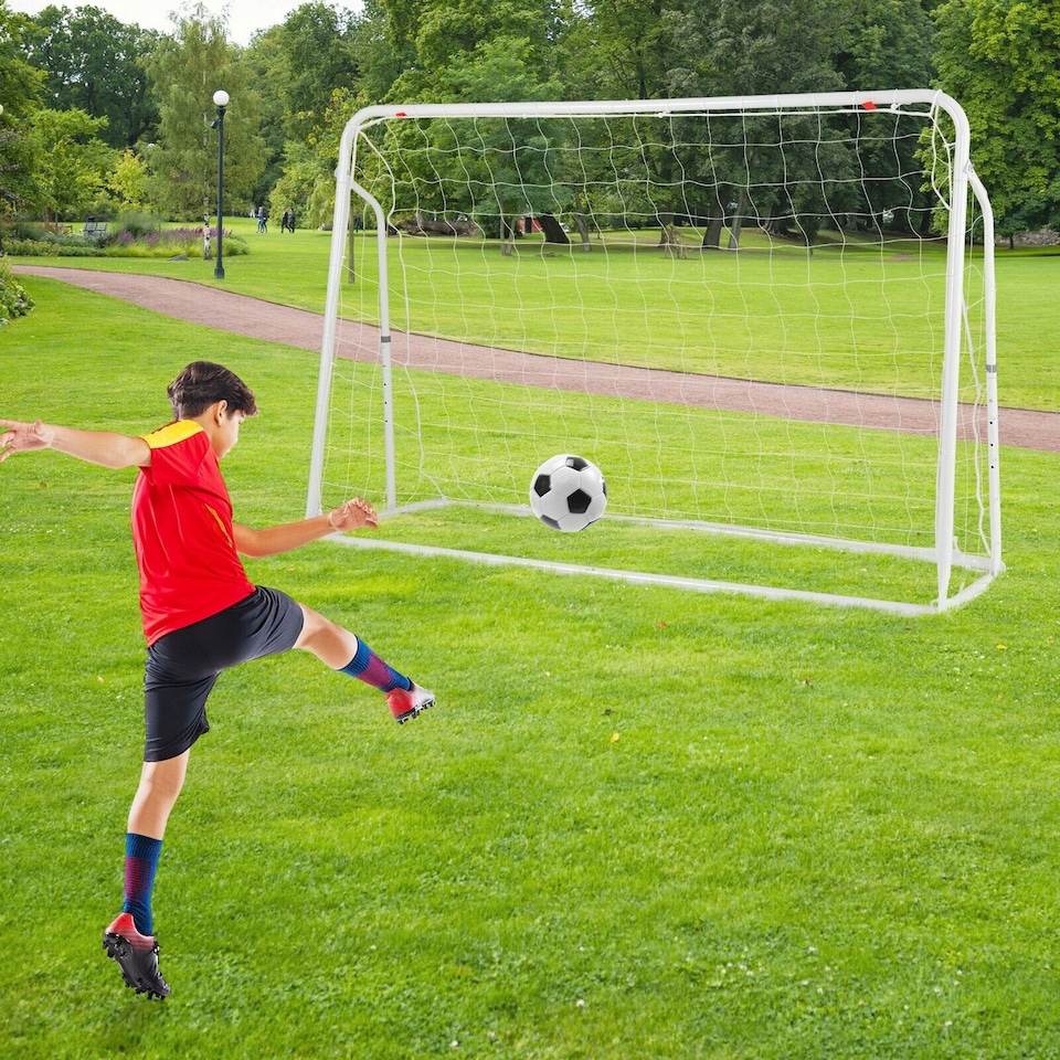 image 1 of 2-in-1 Kids Soccer Rebounder & Soccer Goal 6.1’ x 4’ Adjustable Soccer Goal