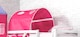 image 3 of Moro Cabin Bed Midsleeper with Cotton Pink Tent, Tower & Tunnel in White