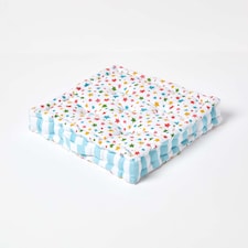 Homescapes Cotton Multi Coloured Stars Floor Cushion - 40 x 40 cm | Multi | Multi Colour | 40 x 40 cm
