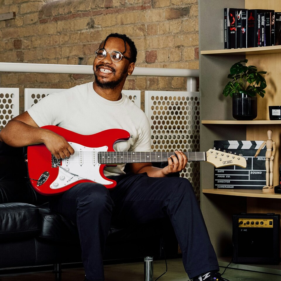 image 1 of 3rd Avenue Full Size Electric Guitar Pack with Amp | Black